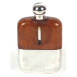 A James DIxon & Son 3/8 pint spirit flask with plated screw on lid and detachable drinking cup,