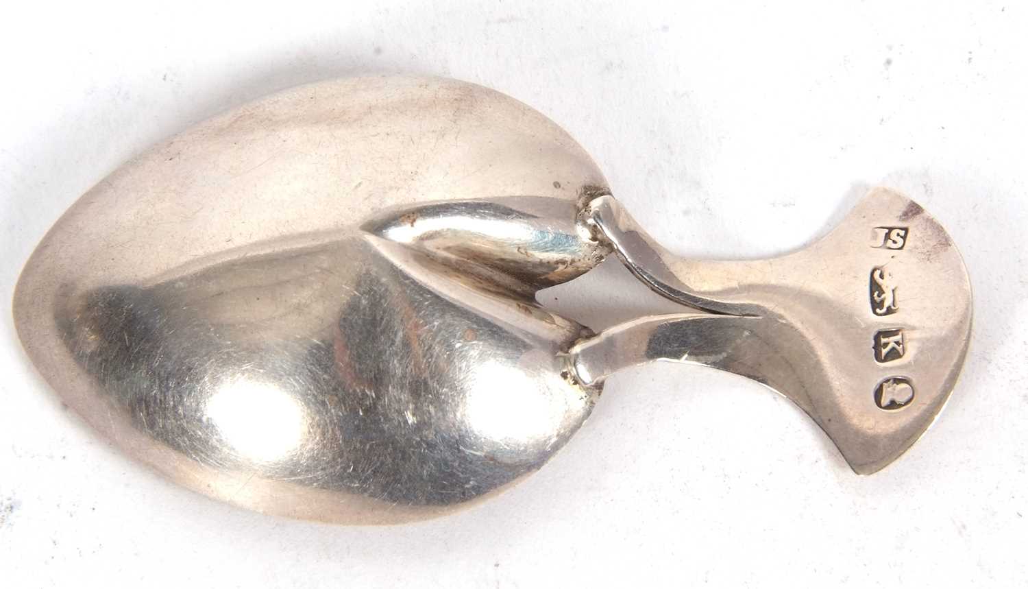 A George III silver caddy spoon of heart shape, hallmarked London 1805, makers mark for Josiah - Image 7 of 7