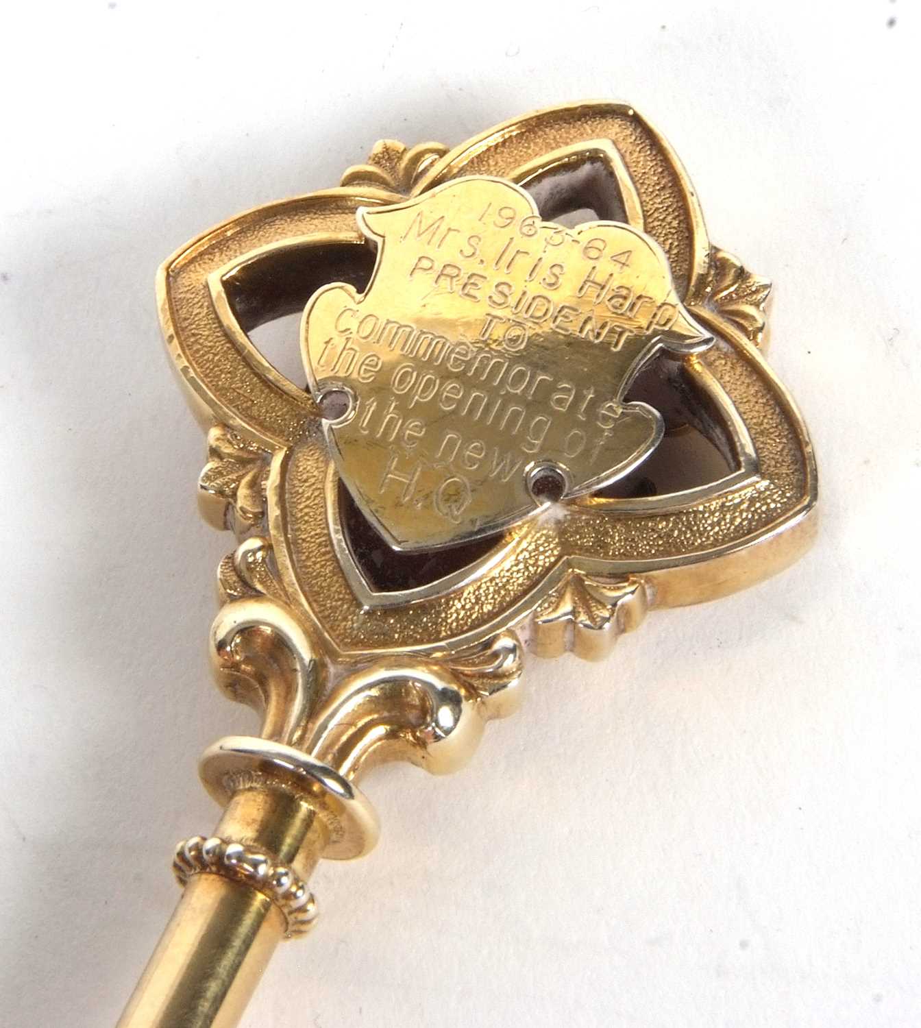 A George V silver/gilt ceremonial key engraved both sides, the Southend Westcliff and District - Image 5 of 7