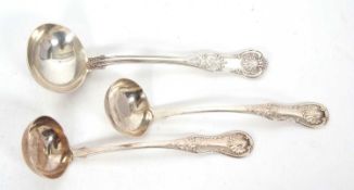 Pair of Scottish Kings pattern long handled ladles, Glasgow 1839, makers mark Peter Aitken I, 17cm