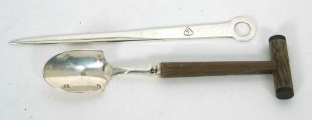 An Elizabeth II silver meat skewer, hallmarked Sheffiedld 1970, makers mark for Francis Howard