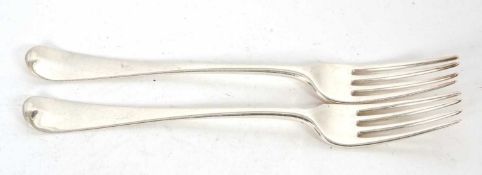 Pair George III Silver table forks, Lond 1787 WIlliam Summer 126gms