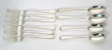 Group of four early 20th Centuy table forks, Sheffield 1903, makers mark for John Round & Sons