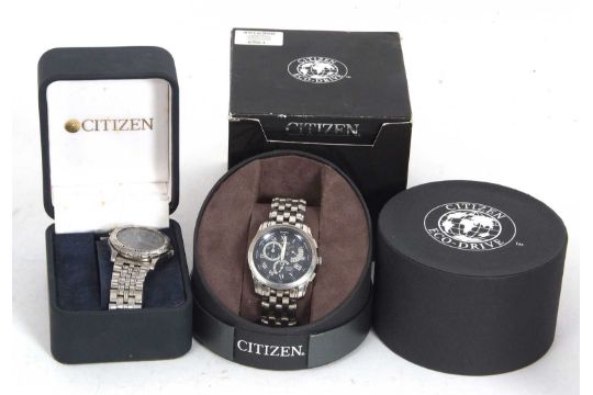 Two Citizen gents wristwatches, one Ecodrive chronograph with box and manuals, the other a Citizen - Image 1 of 4