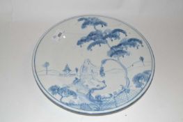 Further Isis Ceramics dish made for Colefax & Fowler decorated in Delft style with a monkey from the