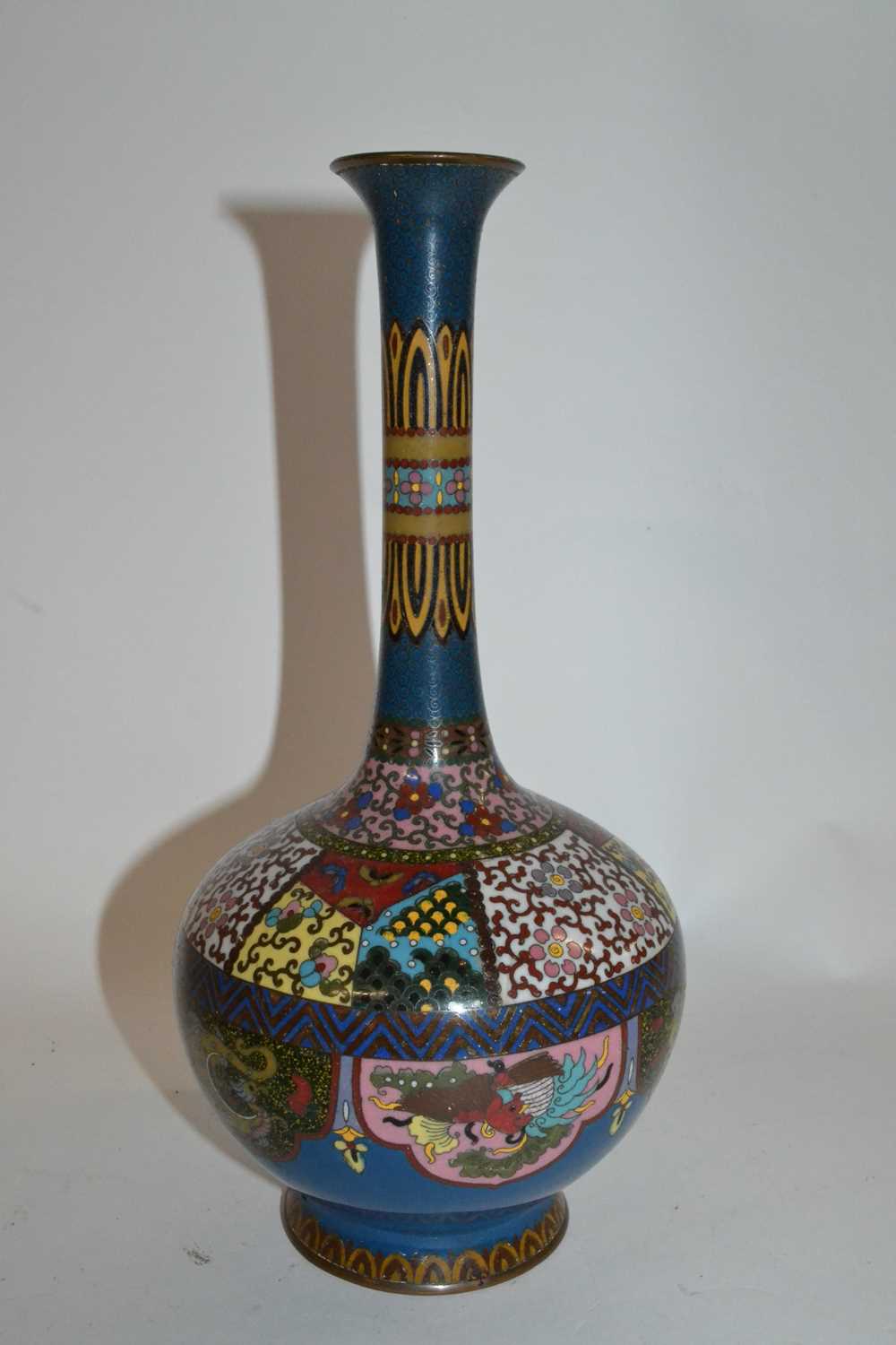 A Cloisonne decorated vase, early 20th Century, 24cm high bruise to one side with 1cm approx