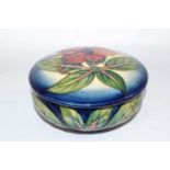 A Moorcroft box and cover in the Simeon design, 13cm diameter Goood condition no damage/repairs