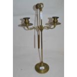 Brass candelabra with snuffer, 54cm high