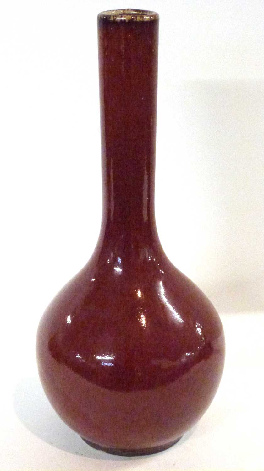 A Chinese flambe bottle vase, in a sdb glaze, 33cm high - Image 2 of 9