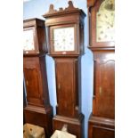 C.Stokes, Bewdley (Worcestershire), a Georgian oak and mahogany cross banded long case clock set