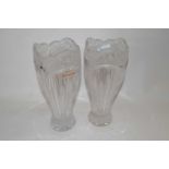 A pair of cut glass Art Nouveau style vases manufactured by Nachtmann, 26cm high