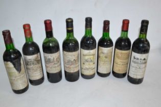 Eight assorted red wines: Chateau Lafon-Rochet Saint Estephe 1979, Chateau Malescasse Haut Medoc