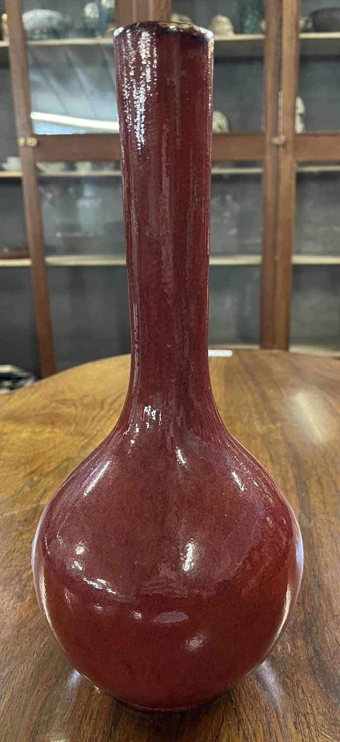 A Chinese flambe bottle vase, in a sdb glaze, 33cm high - Image 5 of 9