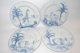 Group of four Isis Ceramics dishes from the Exotic Animals Collection made for Colefax & Fowler (