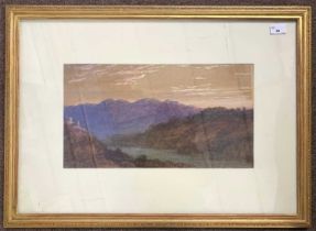 Italian School, 19th century, inscribed on backboard label: "Evening Lago Lugano North Italy" and