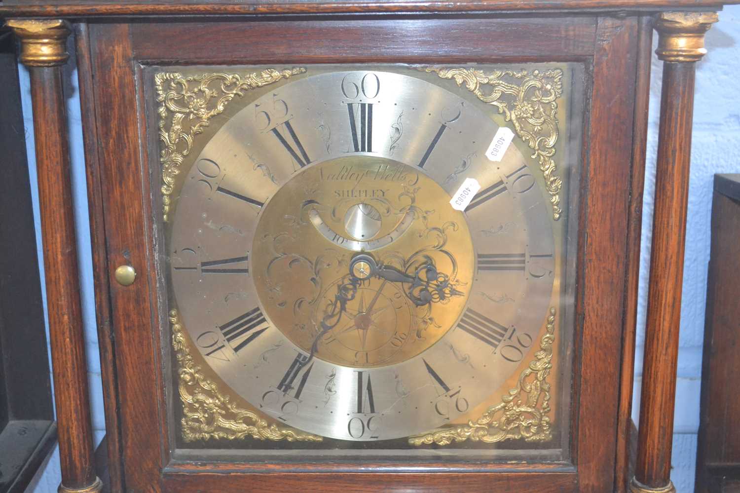 Neddey Wells Shepley, Georgian oak cased long case clock with brass dial and thirty hour movement - Image 2 of 2
