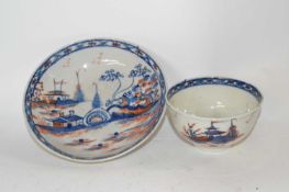 Liverpool porcelain tea bowl and saucer, probably Pennington, circa 1780 the blue ground with