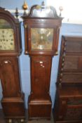 Neddey Wells Shepley, Georgian oak cased long case clock with brass dial and thirty hour movement