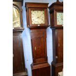 L.Bright, Saxmundham (Suffolk), a Georgian oak and mahogany cross banded long case clock with square