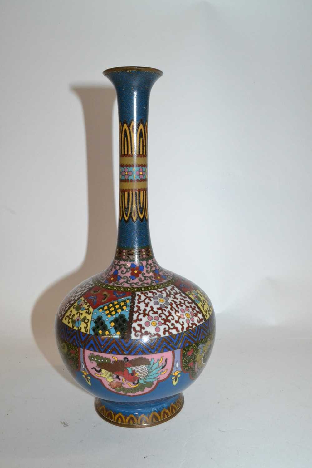 A Cloisonne decorated vase, early 20th Century, 24cm high bruise to one side with 1cm approx - Image 2 of 4