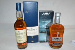 Two bottles of whisky, to include Jura Superstition Single Malt, 70cl, in presentation box, together