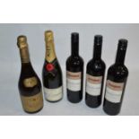 Moet & Chandon Champagne x1, Pressler Red Wine x 3, 1983 Lambert & Cie Cuvee Exceptionelle Champagne