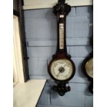 John Carter, 28 St Swithins Lane, London, a Victorian mahogany cased barometer the case decorated