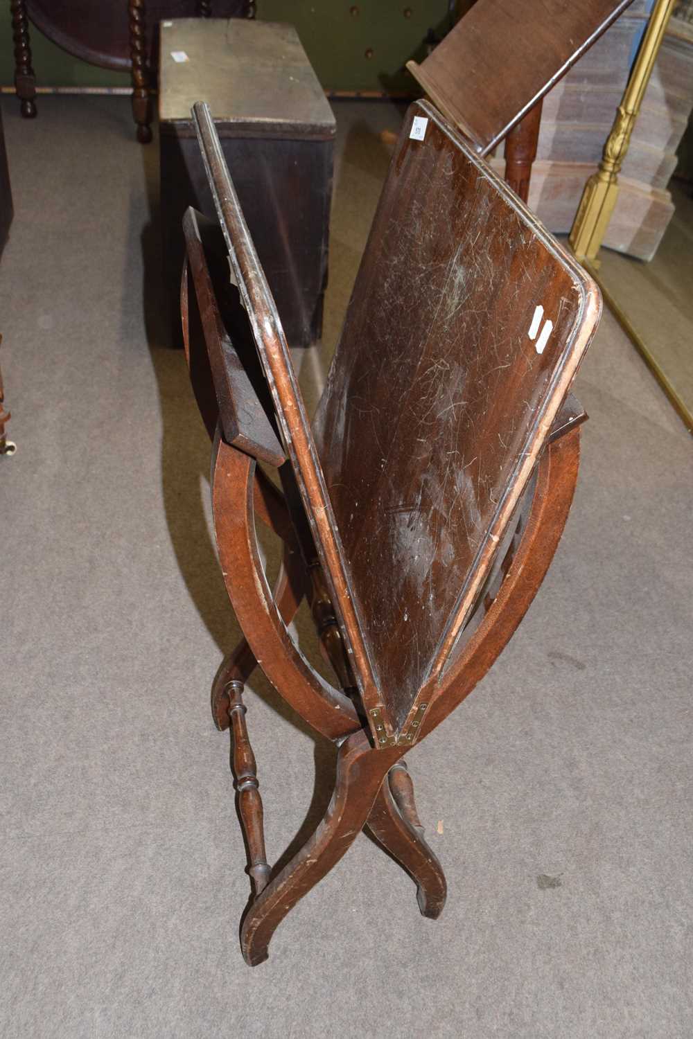 A mahogany coaching style folding table of typical rectangular form