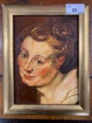 Post Impressionist School, early 20th century, Bust portrait of a lady, oil on board, unsigned,
