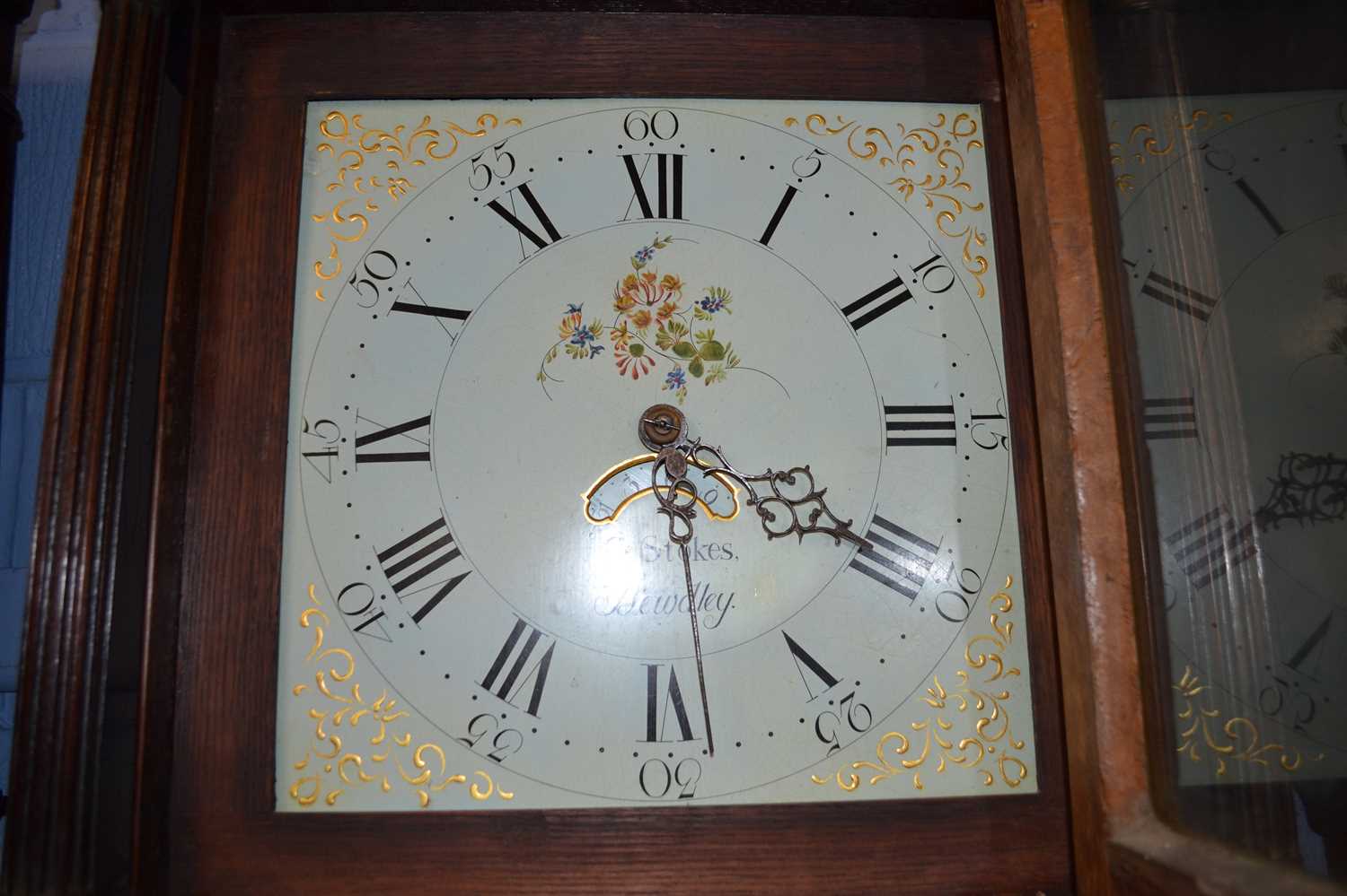 C.Stokes, Bewdley (Worcestershire), a Georgian oak and mahogany cross banded long case clock set - Image 2 of 2