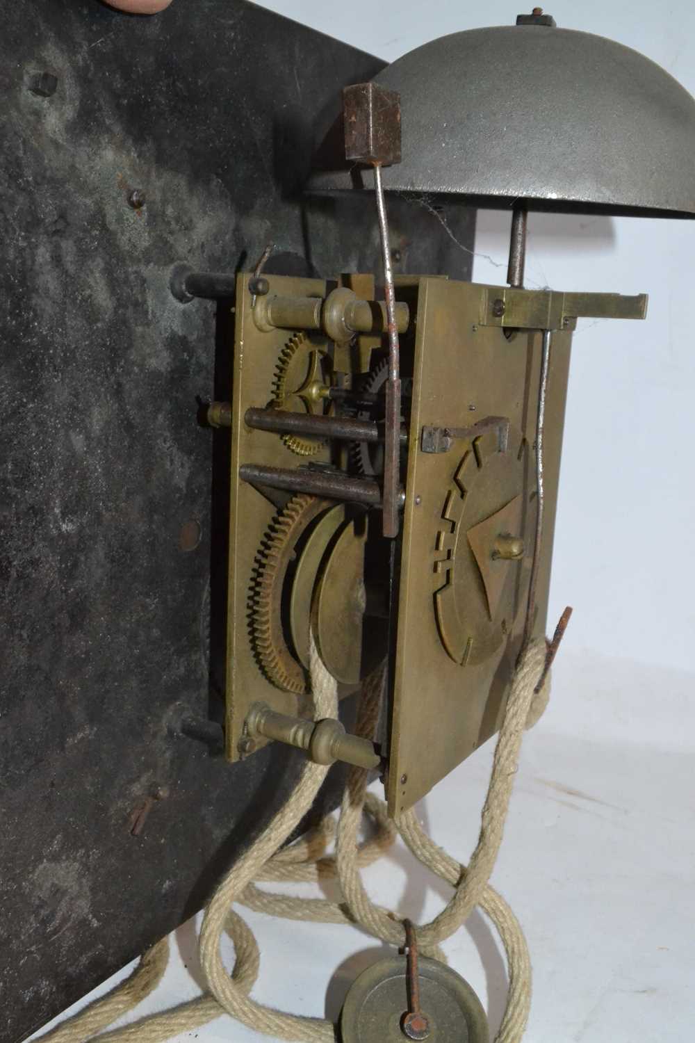 William Vale, Coles Hill (Warwickshire), a Georgian brass long case clock movement with 12" square - Image 3 of 3