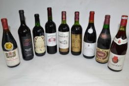 Nine bottles of assorted red wines to include 2003 Crozes Hermitage and others (9)