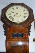 William Galley, Cambridge, a late Georgian/ early Victorian drop dial wall timepiece in walnut