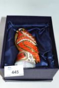 A boxed Royal Worcester candlesnuffer in the form of a bird