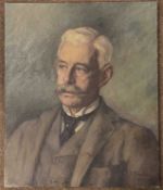 B.Rhodes, 20th century, Portrait of a gentleman, oil on canvas, signed, 51x61cm unframed.