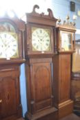 James Scott, Kendal (Cumbria), a large 19th Century long case clock set in an oak and mahogany cross
