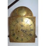 Thomas Fordham, Braintree (Essex), Georgian long case clock movement with arched brass dial and