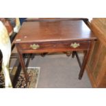 A Georgian mahogany single drawer side table, 92cm wide