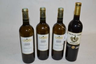 2012 Le Pierrey, Bordeaux, 3 bottles, and 2015 Ch Tarin Selection, Bordeaux, 1 bottle (4)