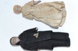Two small Victorian dolls in original costume