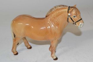 A Beswick model of a Norwegian Fjord horse in a gloss glaze, pattern number 2282
