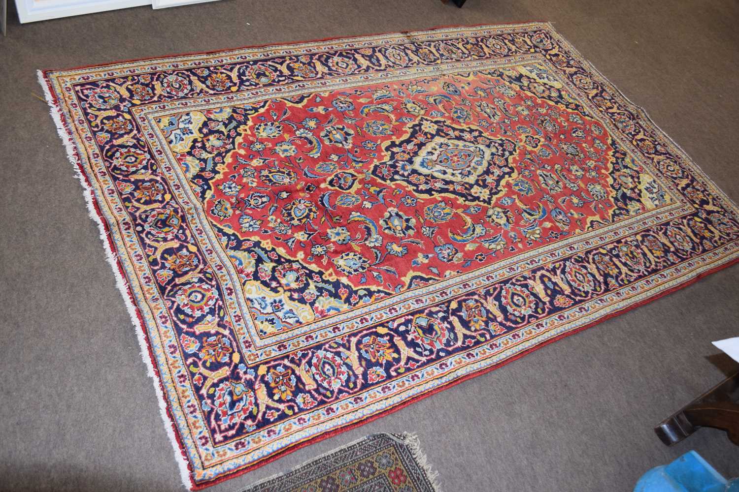 A contemporary Kashan rug with central red panel, 2.12 x 1.4 metres - Image 2 of 3