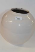 A large ovoid pottery bowl with grey glaze, 25cm high