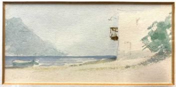 Sir Hugh Casson (1910-1999), watercolour on laid paper, indistictly initialed lower right, 5x11cm,