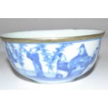 A further Chinese porcelain bowl decorated with figures in a garden setting (Inventory 336), 11cm