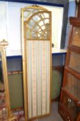 A late 19th or early 20th Century bi-fold room divider or screen with glazed top section and