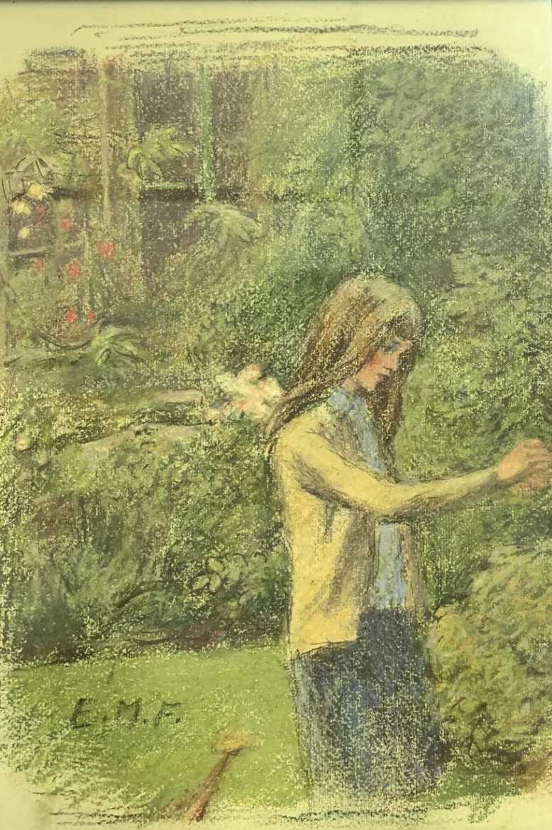Maurice Field (British,1905-1988), A young girl in a garden setting, Female within the daisys, Young - Image 3 of 3