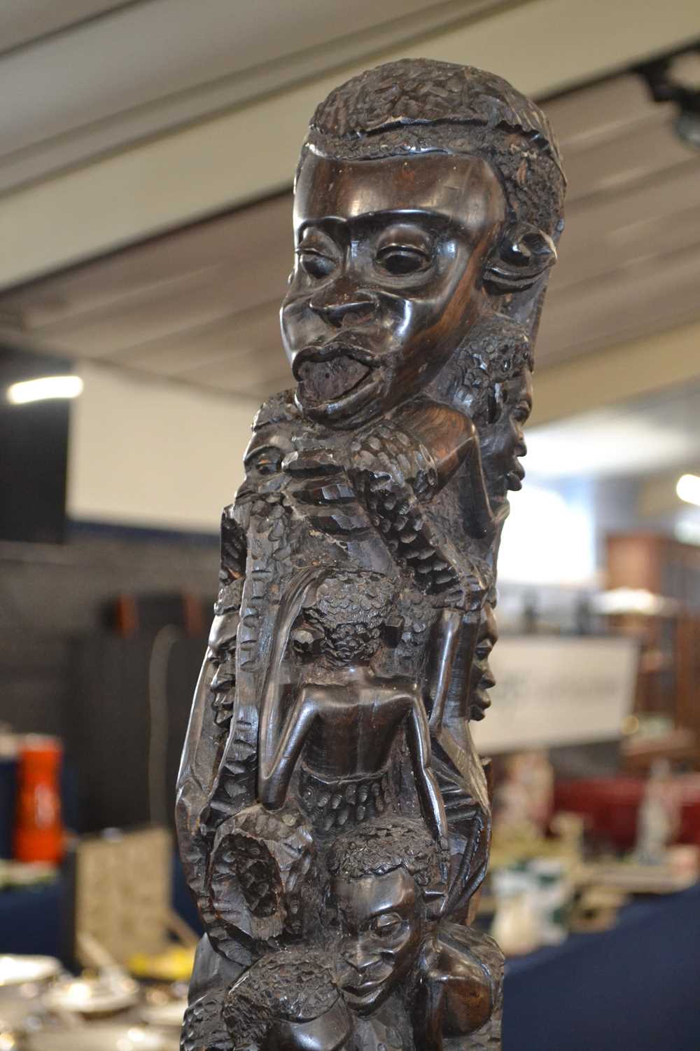 A large East African Makonde tree of life carving, 110cm high approx - Image 2 of 2