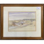 Mary Millar Watt (1924-2003), 'Low Tide at Morston', watercolour, signed, 19x27cm, 19x27cm, framed