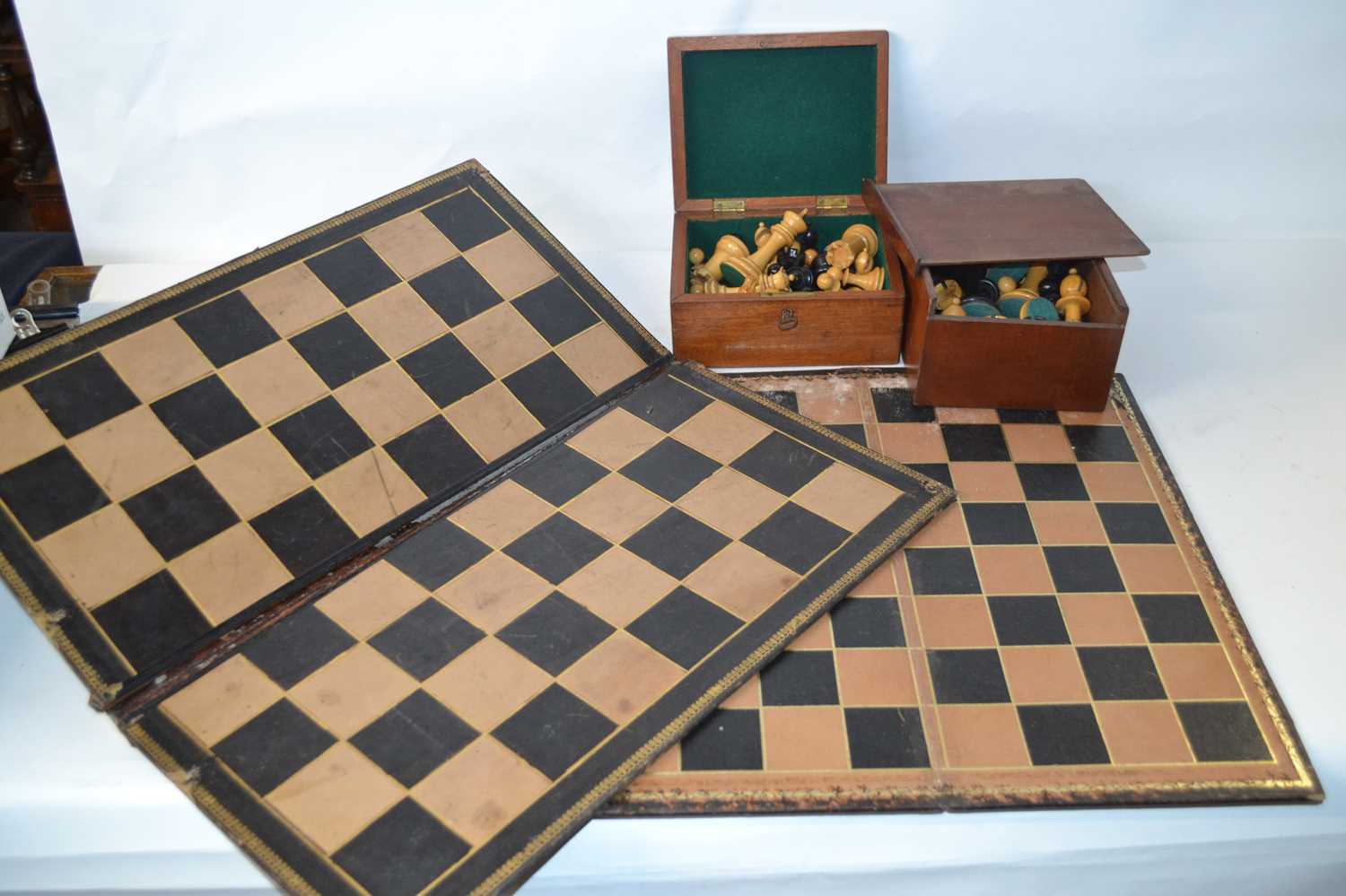 Chess Interest - Two chess sets, one by Jaques in carved box wood and ebony together with a